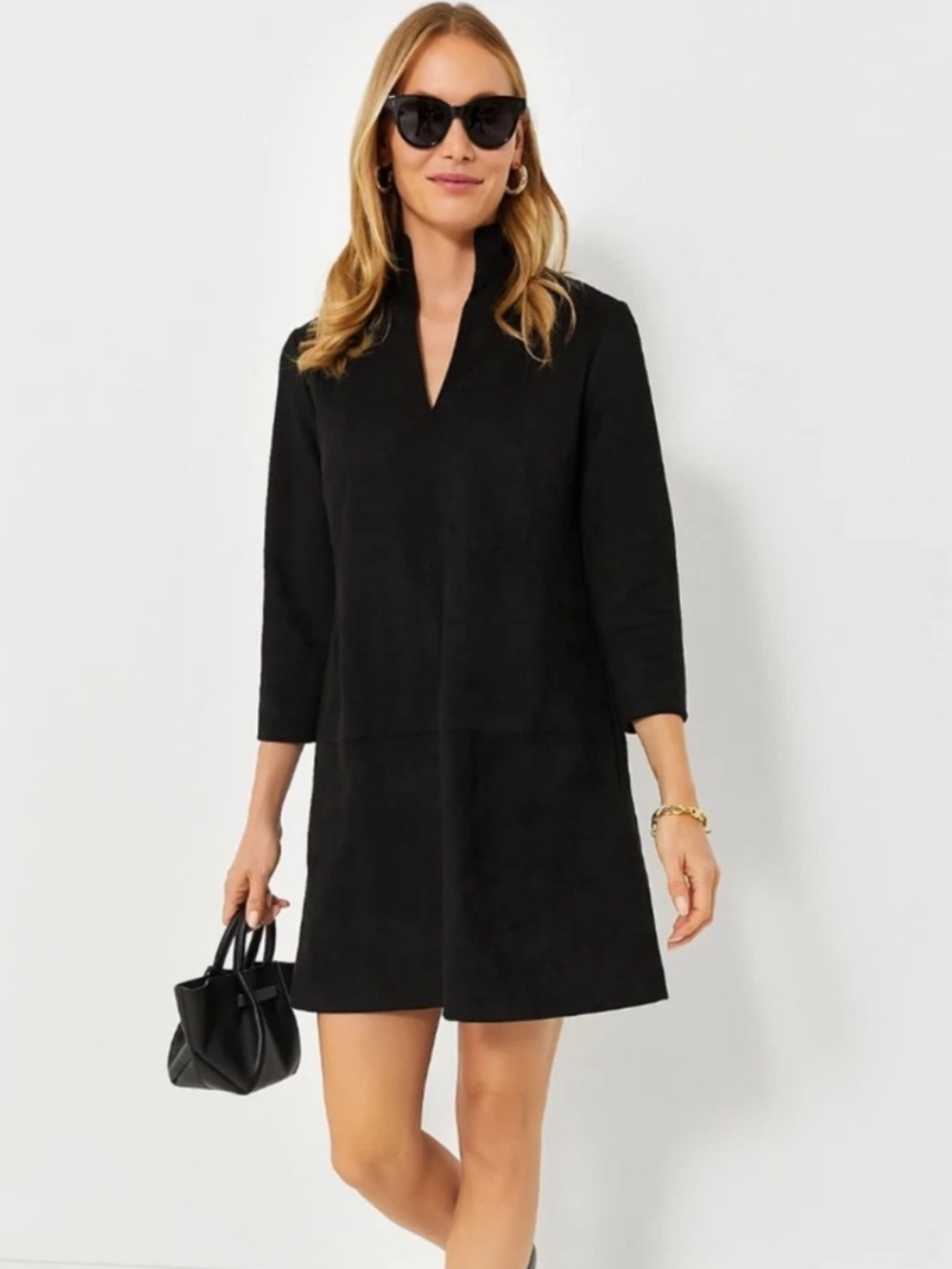 Tuckernuck Dress Clifton Mini Collar in Black Suede